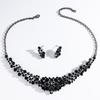 Black Crystal Necklace Earrings Set Short Choker Clavicle Chain Hipster Dark Wind Jewelry Necklace