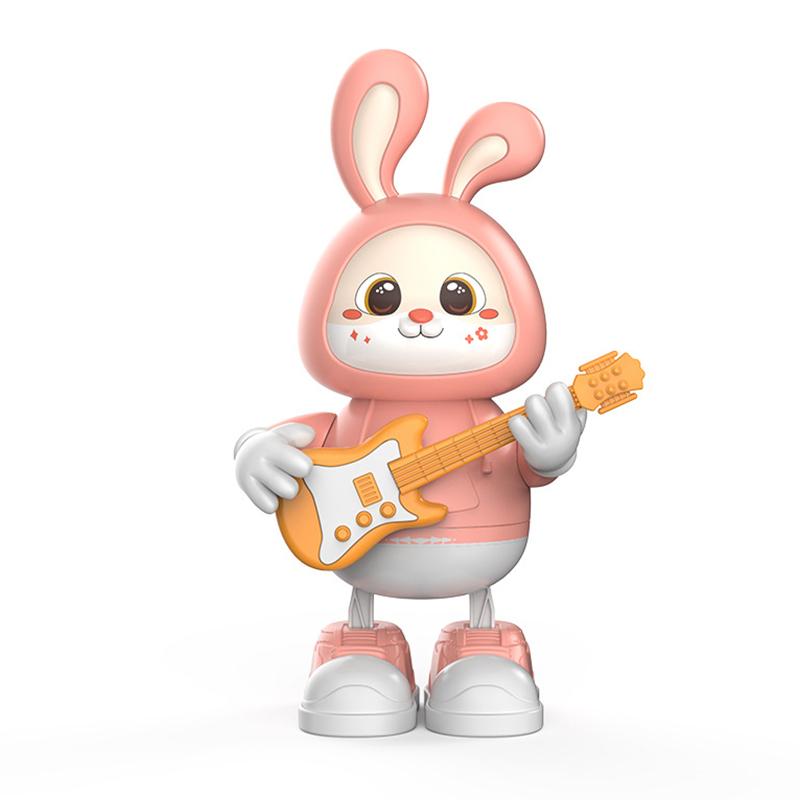 

Dancing Bunny Toy With Music & Lights Rabbit Guitarist Musical Toy For Baby Legs Move & Body Twist Birthday Gift For Toddlers розовый
