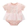 Baby short sleeve girls tulle hair baby birth preparation 12M clothes, bodysuit, dress, summer, skirt, coverall, accessory, gift, ruffle, plain,