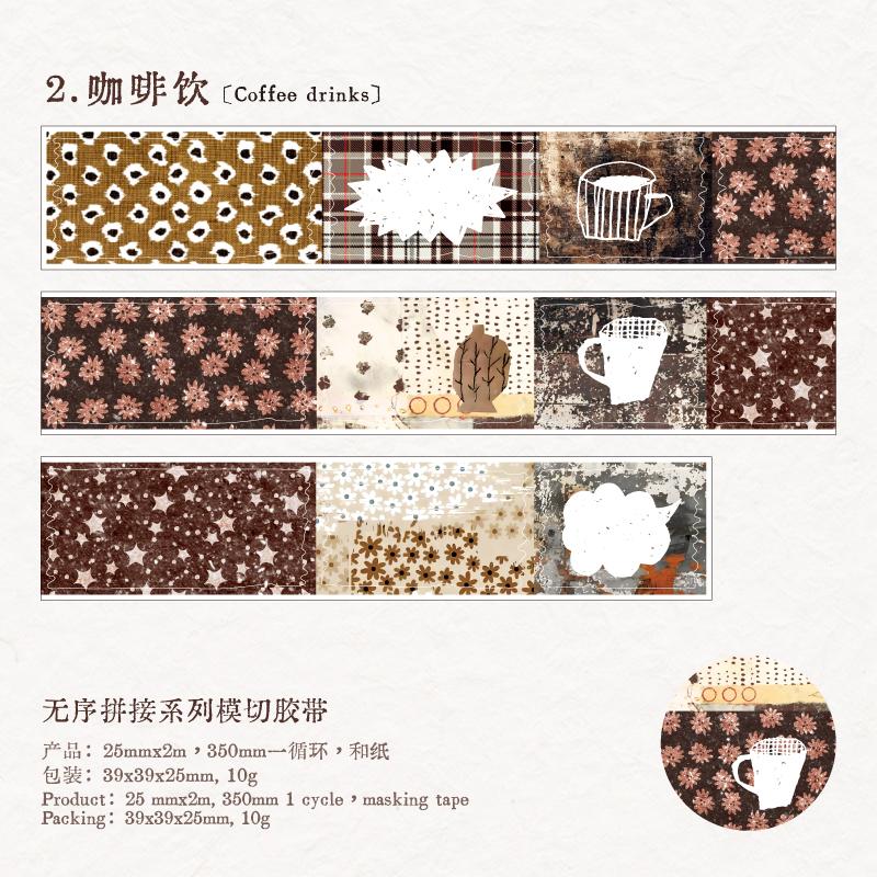 2m/roll Ins Die Cut Washi Sticker Tape Creative Collage Decorative Planner Handbook DIY Diary Scrapbook Stationery Sticker