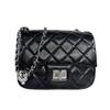 New sheepskin rhombus chain bag silver buckle gold ball square fat leather small square bag single shoulder messenger bag women
