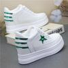 8CM White Platform Sneakers for Women Casual Shoes White Shoes Platform Wedge Heel Walking Shoes Genuine Leather High