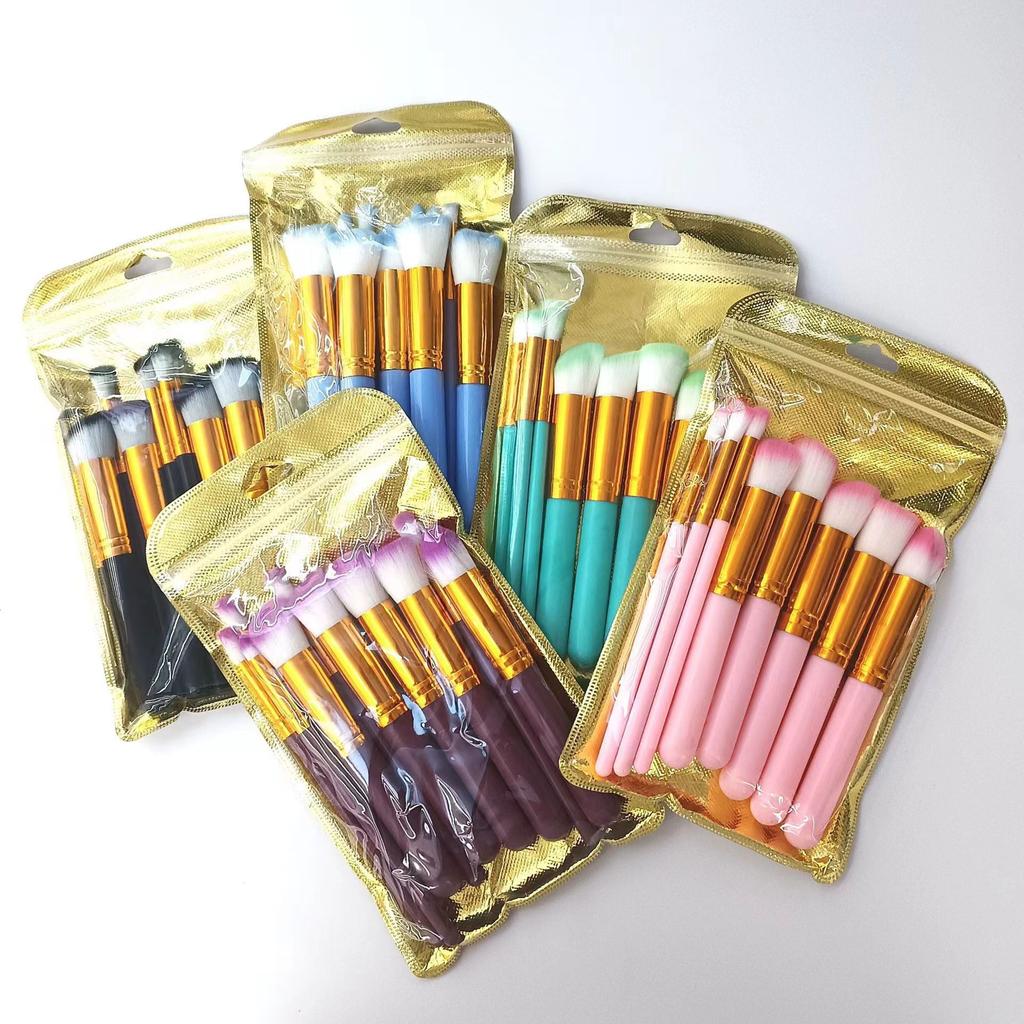 10 Stück Make-up Pinsel Candy Farbe Faser Make-up Pinsel Beauty Werkzeuge Anfänger Make-up Pinsel Set