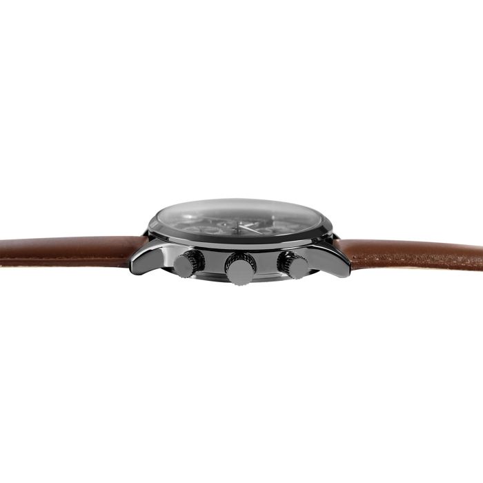 Montre homme - Menzie - Cuir marron - Boîtier 42 mm - Quartz VX9NE