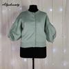 Maglione Autunno Inverno Ulzzang Coreano Donna Blu Rosa Nero Albicocca Maglia Cardigan Manica a Lanterna Lavorato a Maglia Capispalla Elegante