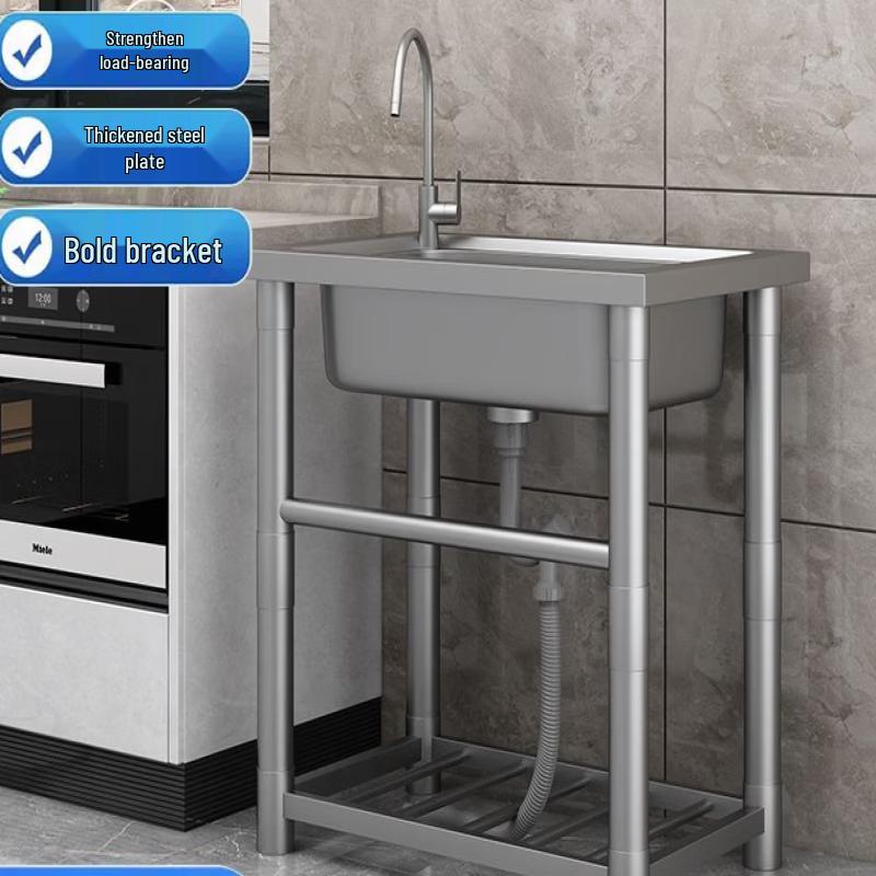 Stainless Steel Kitchen Sink with Faucet and Stand