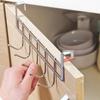 Platzsparender Über-Tür-Hakenhänger mit 5 Haken - Edelstahl Duschtürhaken Organizer für Küche, Zuhause, Büro, Besteck