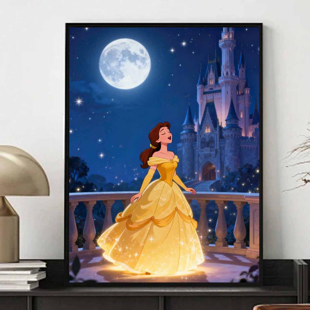 Disney Diamond Painting Belle's Ballgown Night DIY Diamond Art Painting Set for Home Office Decoration Handmade Gifts