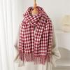 Fashion Thousand Birds Plaid Long Autumn And Winter Warm Scarf Women'S Shawl Versatile Commuter Fringed Imitation Cashmere Scarf
