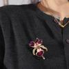 Jewelry Enamel Lapel Pin Sparkling Plants Badge Luxury Iris Flower Brooch  Suit