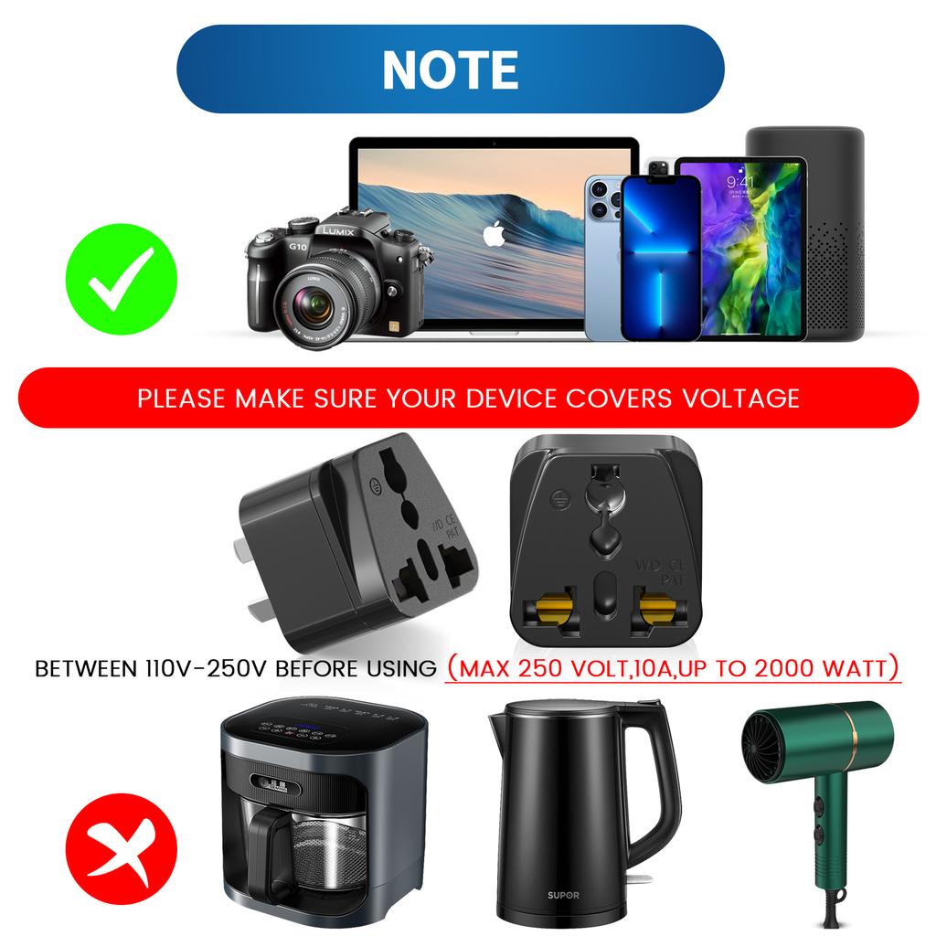 Xiaomi 3PCS Universal Travel Adapter US CA UK EU to AU Australia Plug Converter Electrical Socket Power Wall Charger 250V 2500W