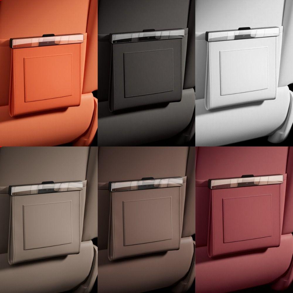 Leather Magnetic Adsorption Storage Bag Seat Hanging Trash Can  Car Interior Supplies