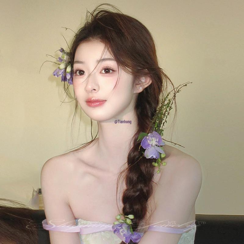 Super Fairy Purple Phalaenopsis Hair Clip for Updo or Bridal Accessories