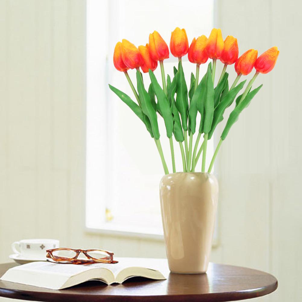 10 Stück Künstliche Tulpen Blumen Zuhause Party Vase Mini Simulation Tulpe Deko Zubehör Tulpe Künstliche Blumen Hochzeitsdekoration