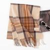 Autumn and winter red new plaid scarf women's atmosphere sense of high-end imitation cashmere winter warm scarf shawl