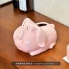Creative Pink Cute Pig Ceramic Tissue Box Dining Table Living Room Ornament Cartoon Animal Pig Porcelain Extractable Tissue Box