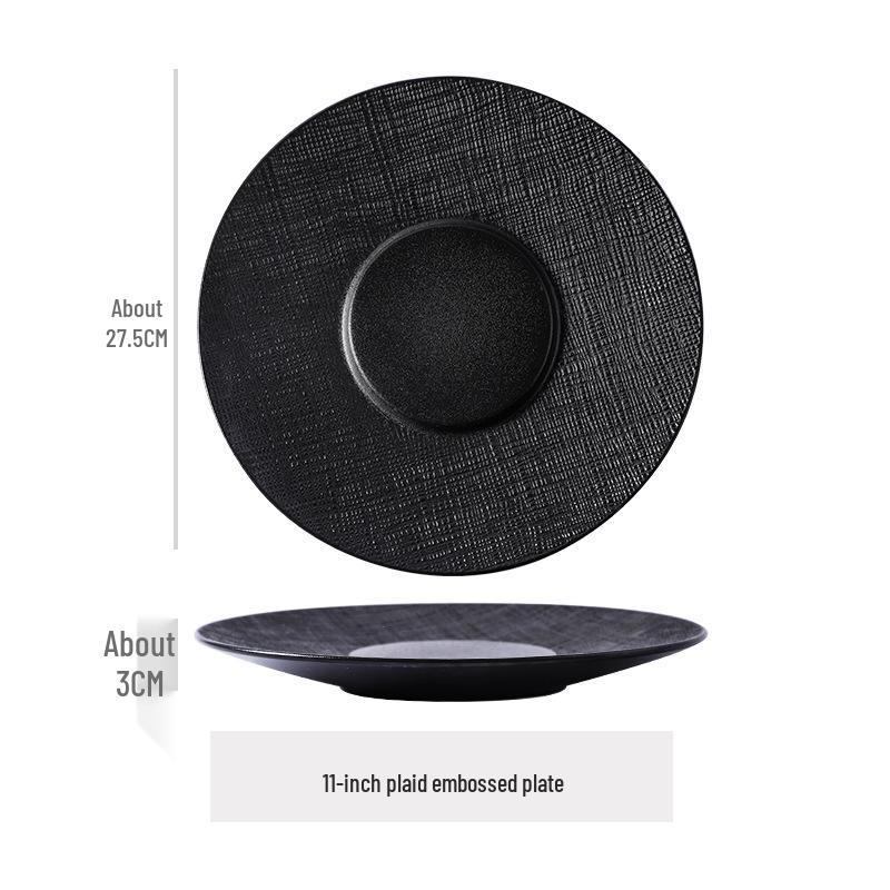 Nordic Minimalist Black & White Ceramic Baking Dish – High-end Display Plate for Influencers, Hotels & Restaurants