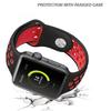 Compatible with Apple Watch Bands 38-40mm/42mm-44mm, Breathable Silicone Sports Replacement -38/40mm black with red