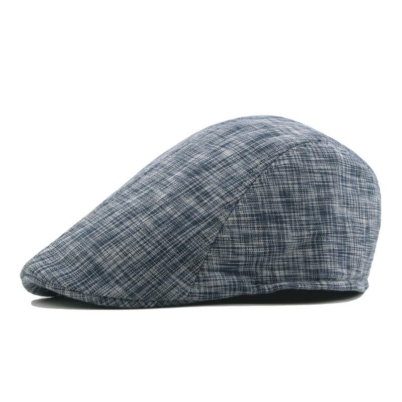 Hat Men's and Women's Autumn Stripes Contrasting Color Cap Cotton Short Brim Beret Hot-selling Forward Hat