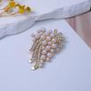 Korean Style Pearl Flower Brooch & Rhinestone Scarf Pin for Women