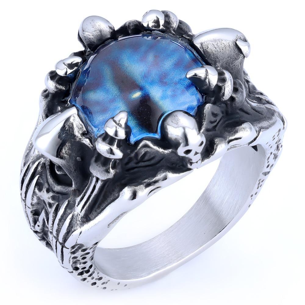 Hip Hop Titanium Steel Ring Fashionable Minimalist Design In Red Yellow Blue Light Blue for Men Women