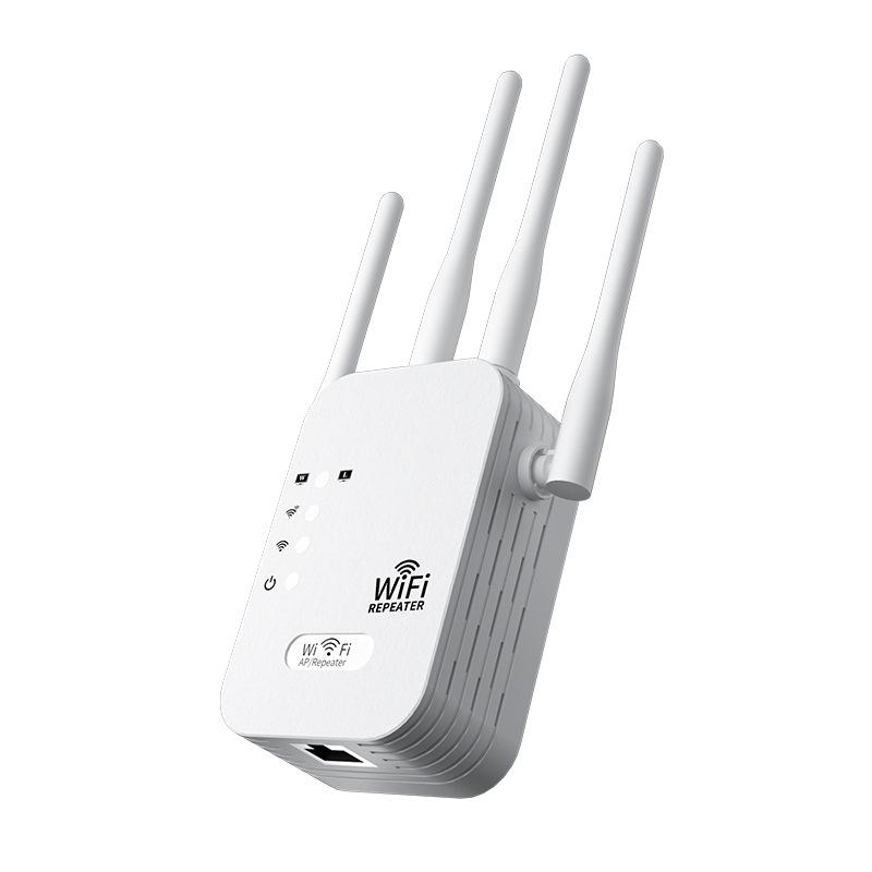 

300Mbps WiFi Signal Booster with Four External Antennas EU Plug Wireless Range Extender for Home and Office Network Coverage One size