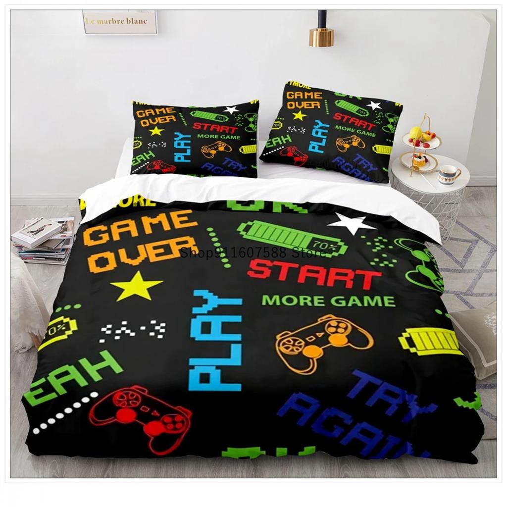 Comforter Gamepad Bedding Set Kids Boys Teens Gifts Bedroom Decoration Video Game For Youth New Game Controller