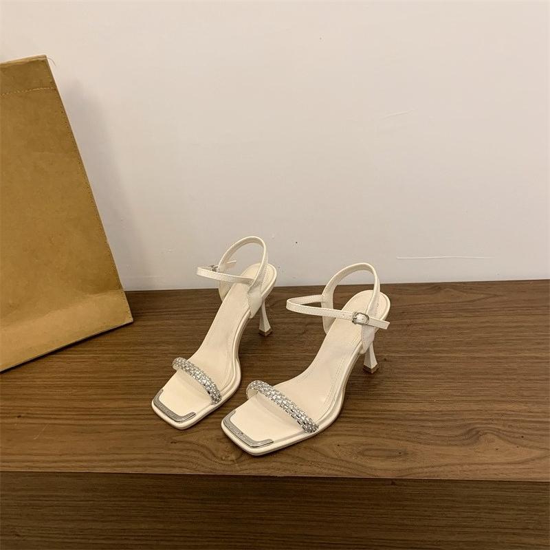 Modne Wygodne Buty dla Kobiet Odkryte Palce 2025 Sandały Wysokie Obcasy Espadryle Platforma Peep Nowe Wysokoobcasowe Dziewczęce Szpilki Cyrkonie