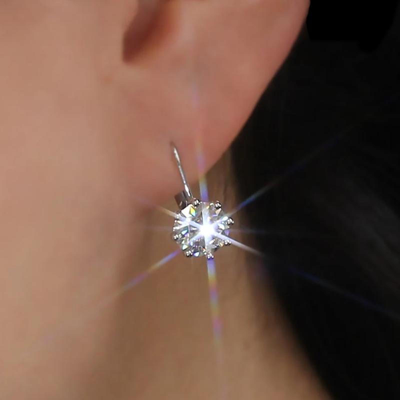 Huitan Luxury Solitaire Cubic Zirconia Drop Earrings for Women Simple and Elegant Female Accessories Fashion Versatile Jewelry