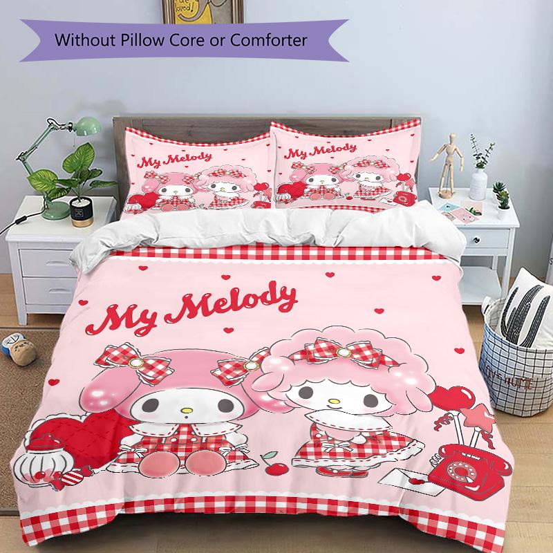 Melody Friendship Print 3Pcs Bedding Setduvet Cover With 2 Bedropillowcase Home Birthday Gift