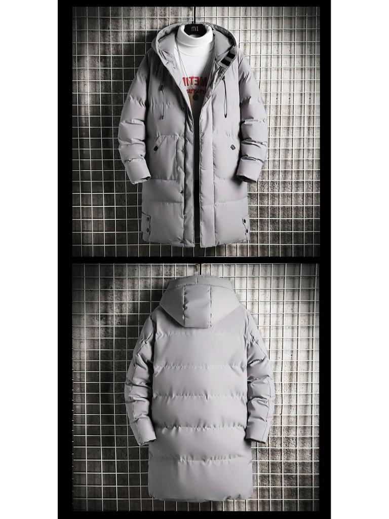 Men's Winter Hooded Mid-Length Plus Size Warm Coat