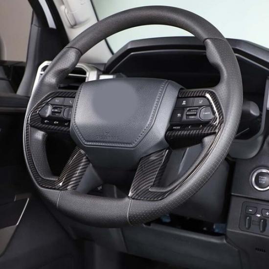 ABS Carbon Fiber Steering Wheel Cover Trim Accessories For Toyot Tundra -23