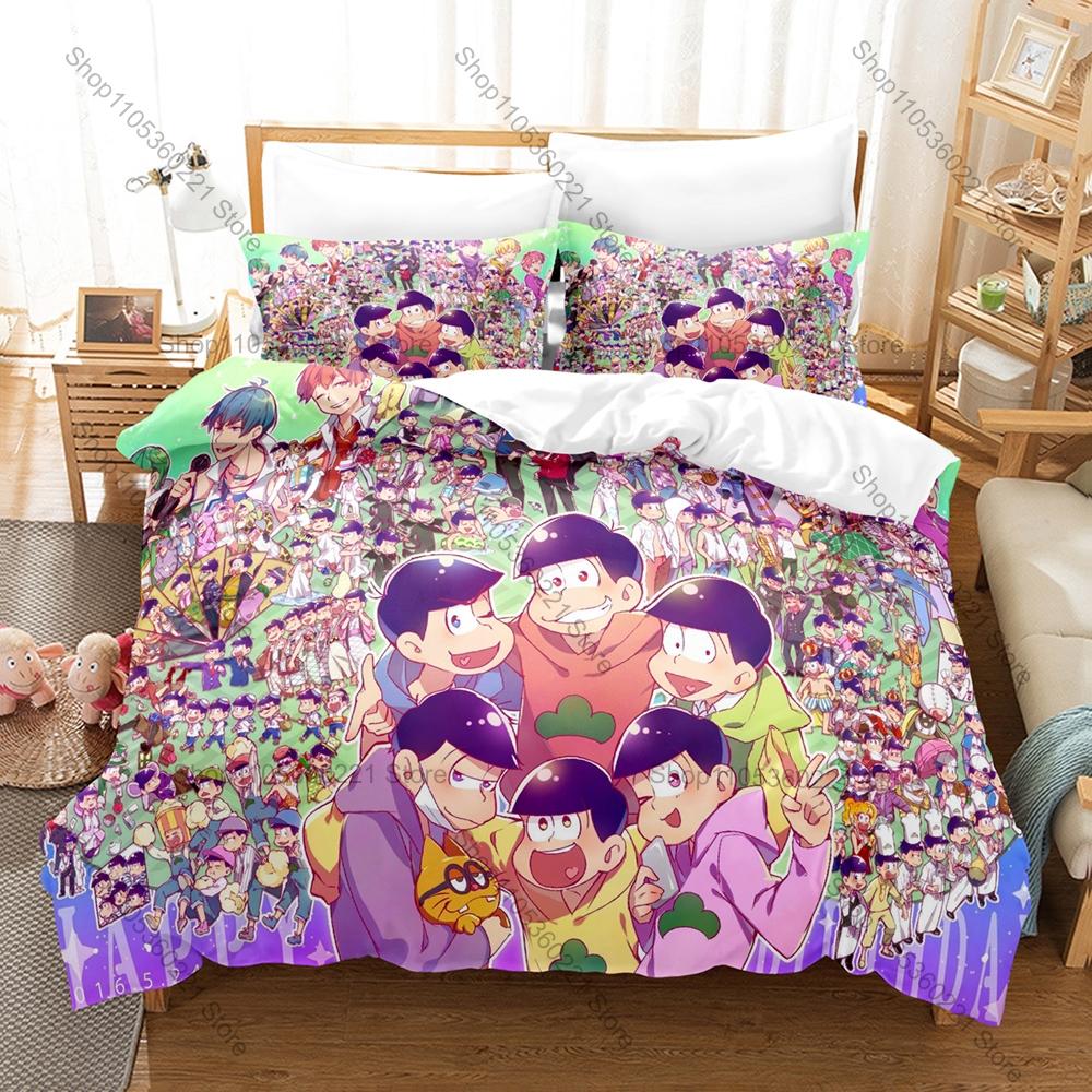 Funny Osomatsu San Theme Bedding Set 3 Piece Duvet Cover Set Home Textile For Kpop Fans Gift For Fans Bedroom Decor