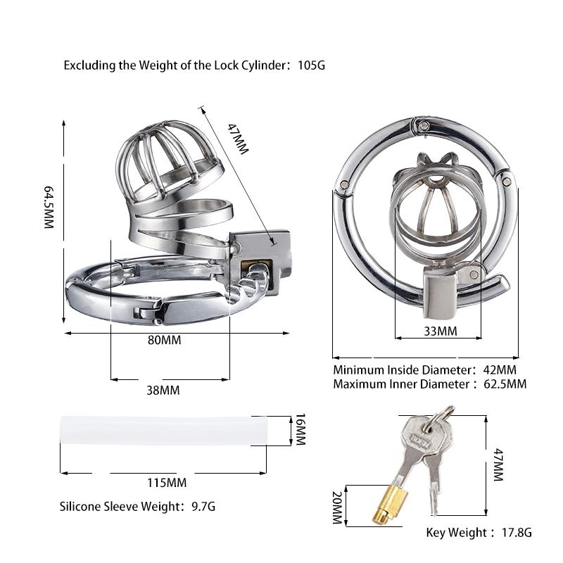 New Style Men's Metal Chastity Cage Adjustable Snap Ring SM Bondage Conditioning Stainless Steels CB Chastity Lock Adult Sex Toy