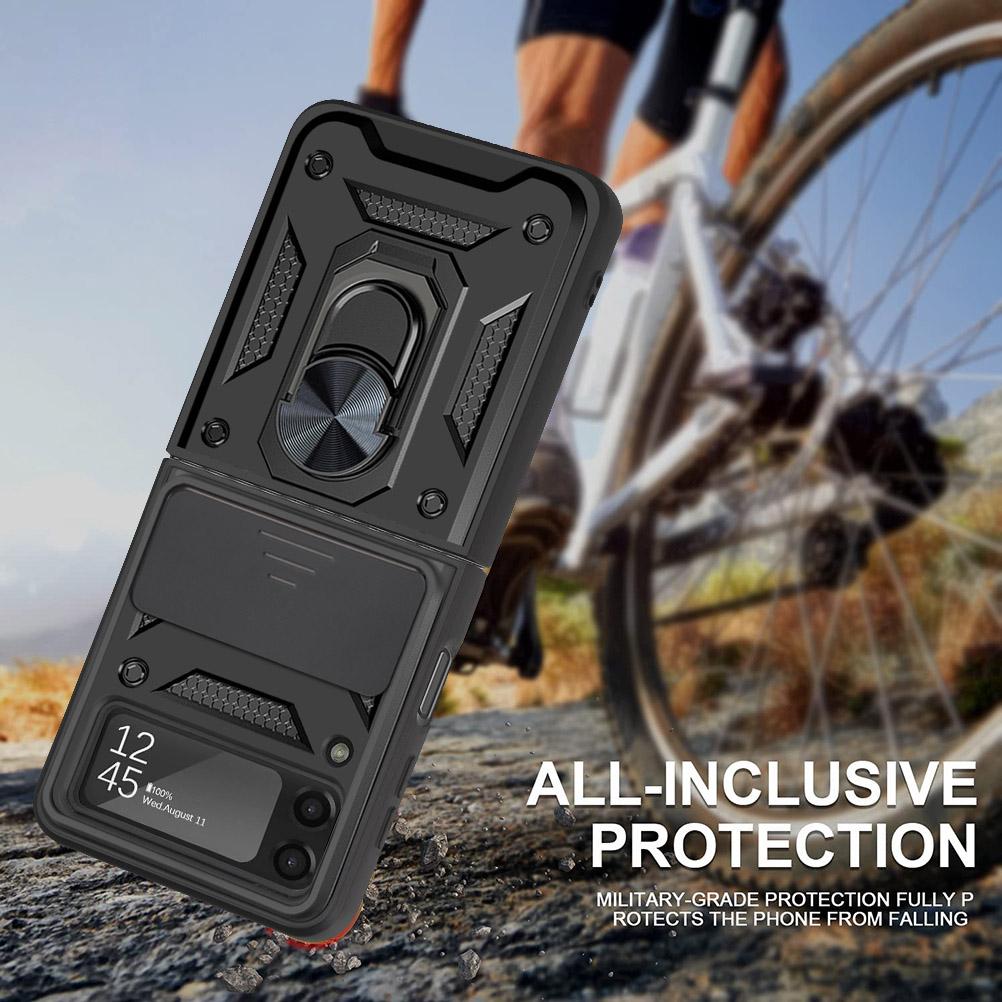 Z Flip 4 Case For Samsung Galaxy Z Flip 4 3 5g Case Armor Lens Protection Stand Back Cover For Samsung Z Flip4 Flip3 5g Case