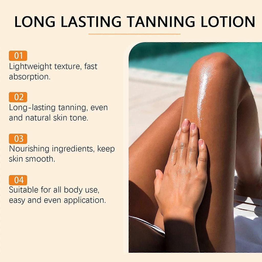Long Lasting Tanning Lotion, Intensive Tanning Gel, Natural Tanning Accelerator Cream Gel for Sunbeds & Outdoor Sun
