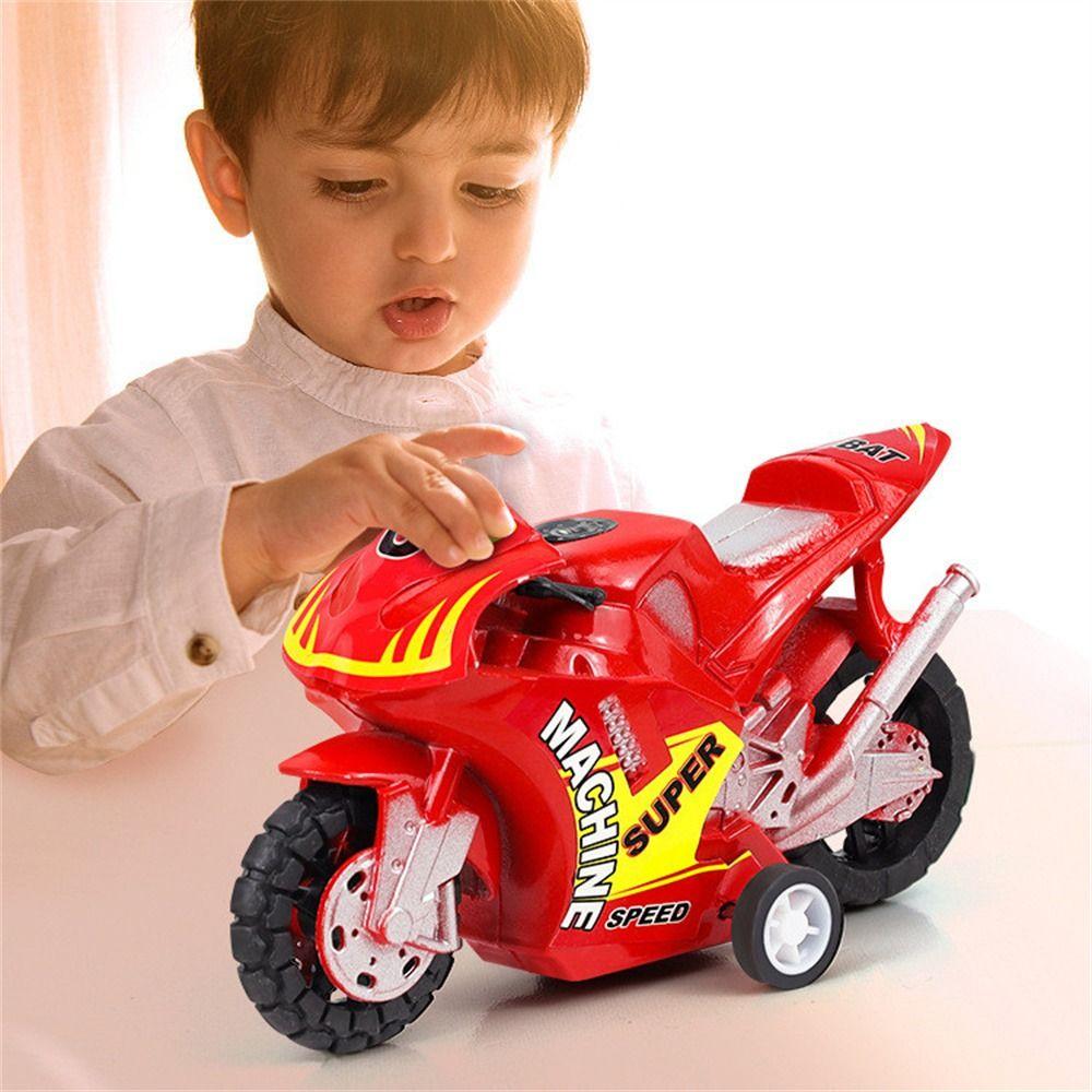 For Boys Four-wheel Plastic Mini Motorbike Model Motorcycle Toy Pull Back Car Motorcycle Model