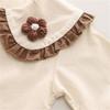 2024 3Pcs Spring Baby Girls Clothing Sets Children Knitted Vest Lace Shirt Pants  Suit Infant Floral Princess Clothes Kids Outfits