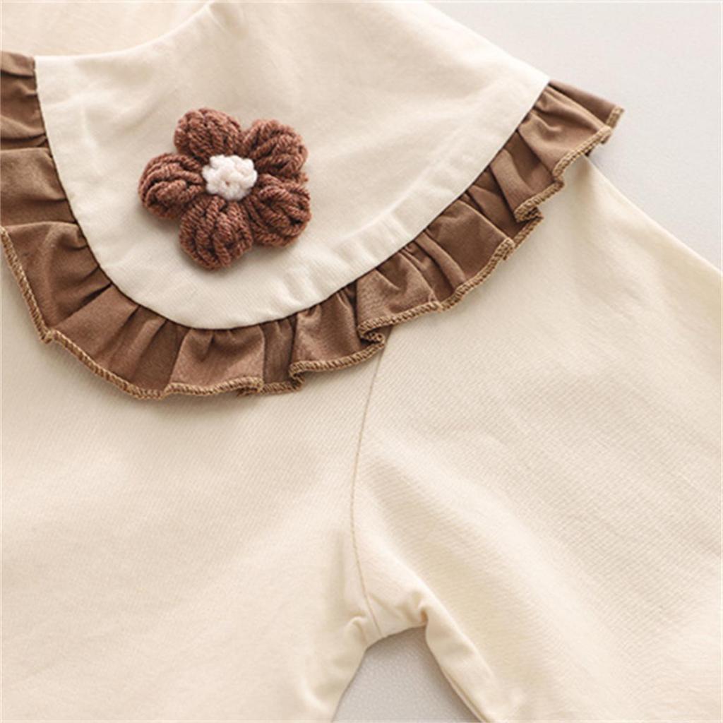 2024 3Pcs Spring Baby Girls Clothing Sets Children Knitted Vest Lace Shirt Pants  Suit Infant Floral Princess Clothes Kids Outfits