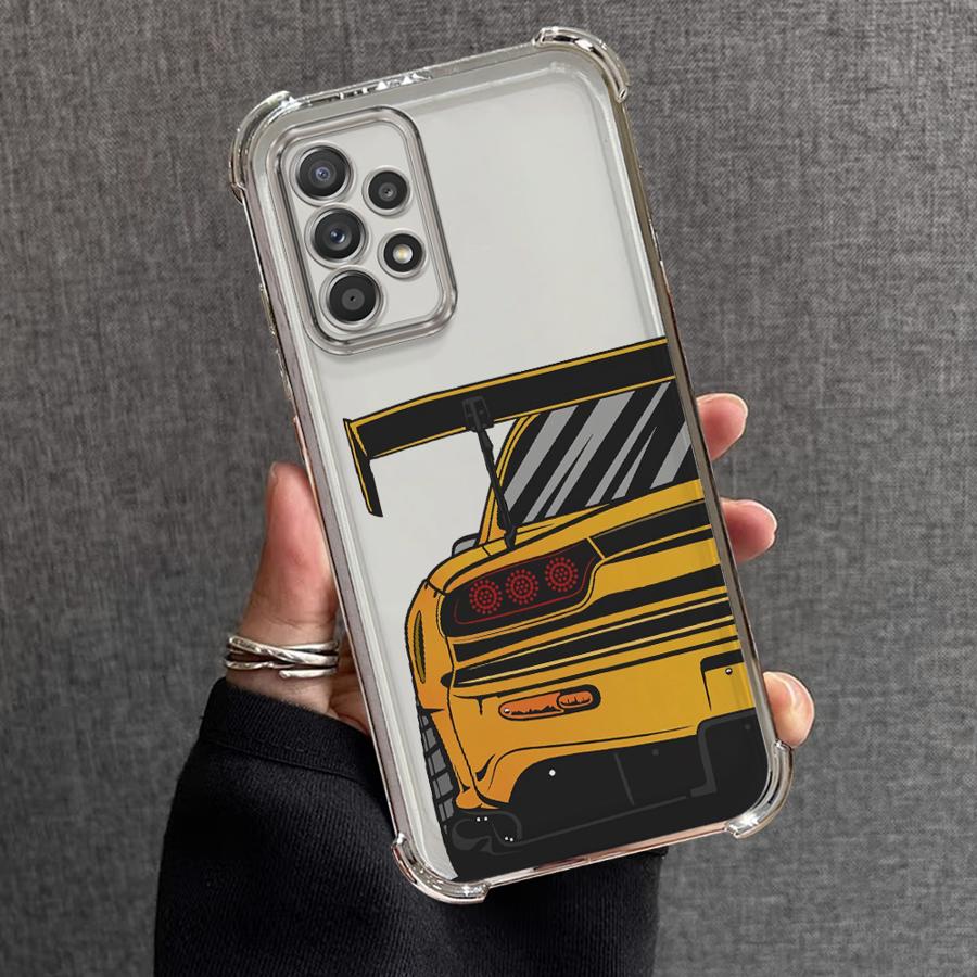 Phone Case for Samsung Galaxy A35 A36 A24 A33 A52 A17 A26 A13 A21s A16 A15 A25 Clear Cover Japanese JDM Drift Car