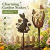 Outdoor Garden Metal Stake with Butterfly and Flower Design Iron Art Yard Decoration for Lawn Pathway Patio Landscape Ornament