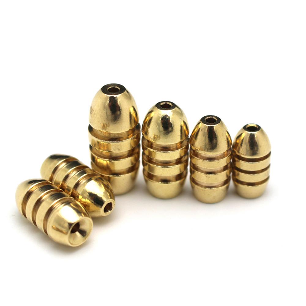 20pcs/lot Bullet Copper Fishing Sinkers for Soft Lure Bait Line Additional Weight Sinkers Fly Tying Accessories 1.8g 3.5g 7g 10g