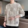 Camouflage Kariertes Hemd Langärmlig Jugendlich Trendig Sweatshirt Basisshirt Herbst und Winter Locker Rundhals Übergröße Pullover Top