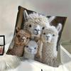 1 Piece Cute Alpaca Pattern Printed Cushion Cover Suitable for Decorating Living Room Sofa Pillow Cover Home Cushion Cover