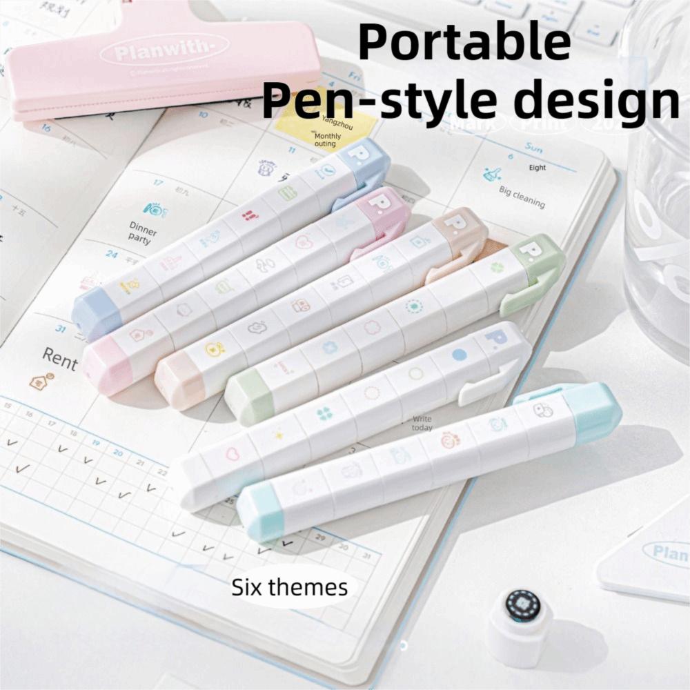 Self-ink To Do List Journal Stamp Cartoon Diary Seal Cute Seal Pen Kids Gift School Stationery