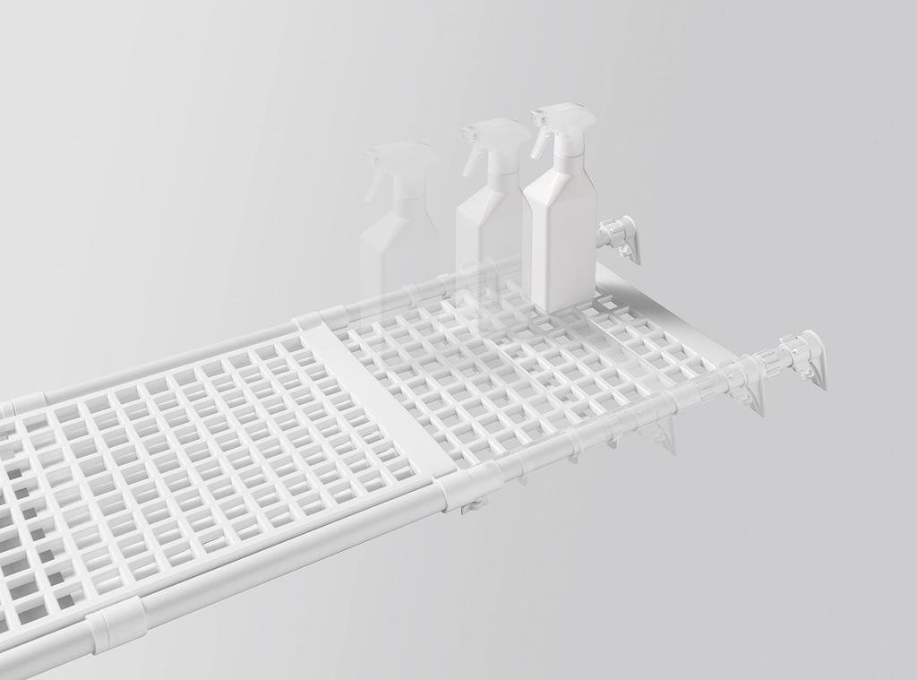 Sekisui Plastics Co., Ltd. Sekisui Tension Shelf, Super Strong Wide Mesh Rack KWT, Mounting Range: Width 65-94cm, Depth 33cm