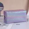 New Knitted Leather Makeup Bag Lightweight Handheld Bag Makeup And Skincare Product Bag Fashionable Phantom Storage Bag