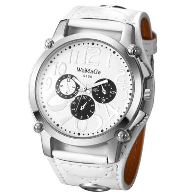 Leather Rock Punk Stylish Analog Quartz Leather Strap Small Second Decoration Waterproof Accessories Birthday Christmas Day Present Men's Watch Men's