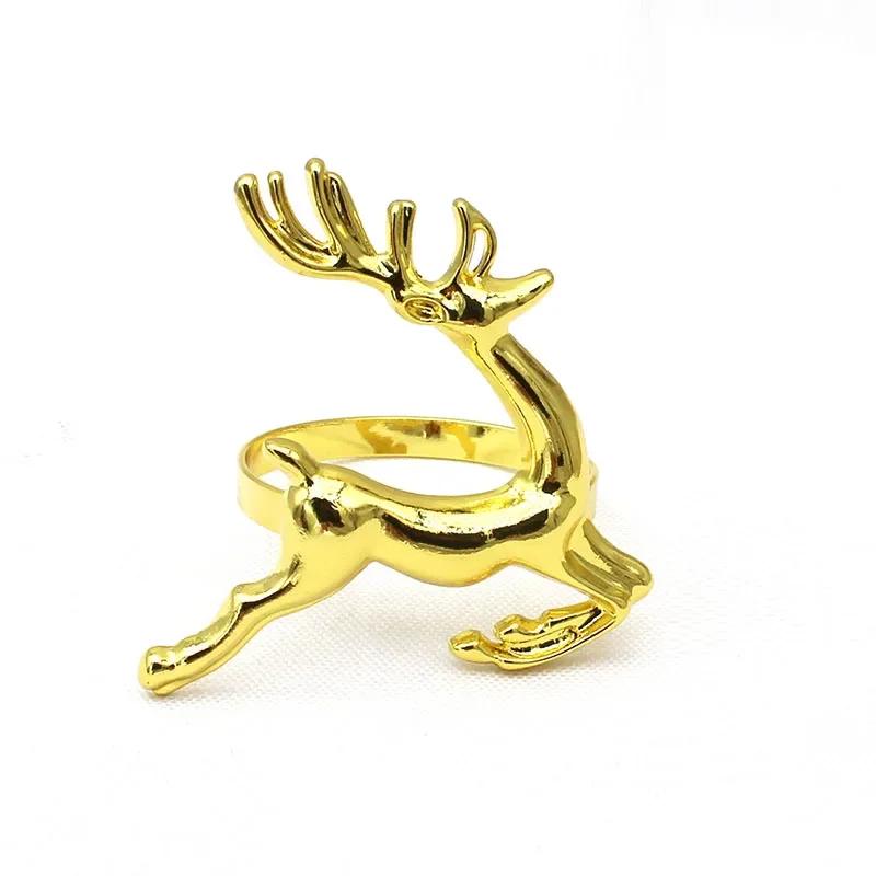 6PCS Christmas Reindeer Napkin Rings Metal Napkin Holder, Home decoration,Table Decoration and accessories,New Year's Decor