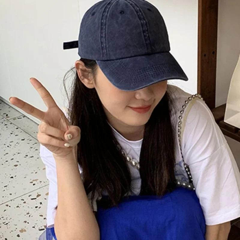 Baseball Cap Washed Denim Men Women Snapback Hat Vintage Hip Hop Caps Solid Color Hat Bone Casquette Outdoor Casual Sport